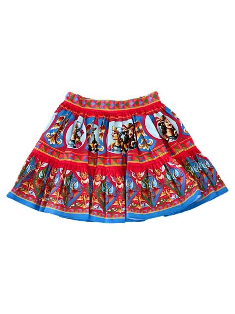 dolce gabbana majolica 2 piece skirt & crop set|dolce and gabbana poplin skirt.